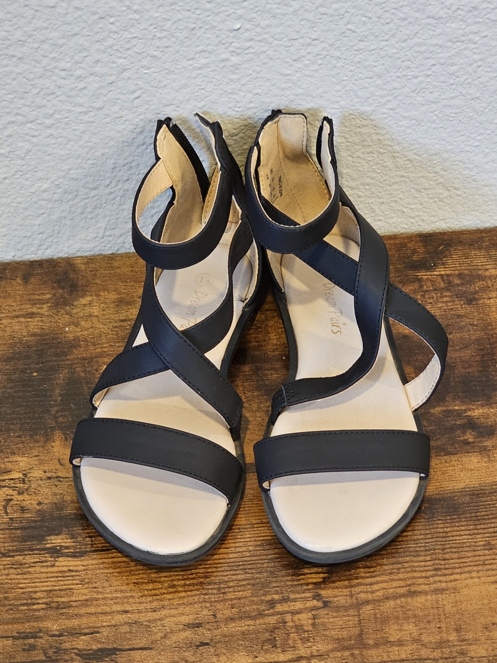 Girl's Black Strappy Sandals